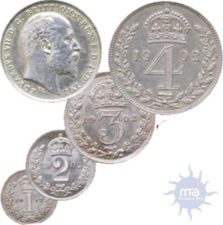 Silver Coins of King Edward VII of 1902.