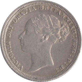 Silver sixpence Coin of Antique  and  Vintage British sterling.