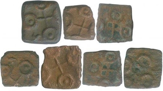 Square Copper Coins of Satavahana Dynasty.