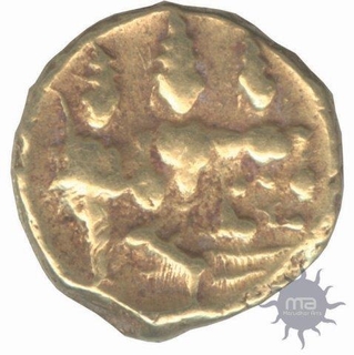 Gold Half Pagoda Coin of Thirumalaraya of Vijayanagara Empire.