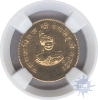 Proof Gold Half Mohur of Ganga Singhji 50th Anniversary of Bikaner State.