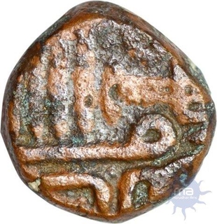 Copper Dokado Coin of Khengerji I of Kutch State in the name of Mahmud Latif Sultan.