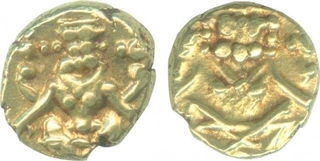 Gold Narasimha Fanam Coin of  Kantirava Narasa Raja Wodeyar of Mysore.