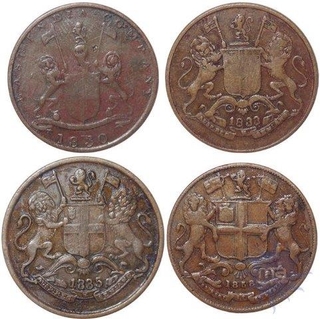 Copper  Quarter Anna of East India Company.