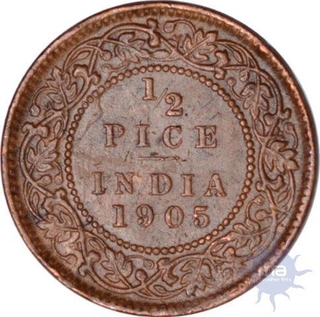 Copper Half Pice of King Edward VII Of Calcutta Mint Of 1905.