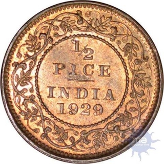 Bronze Half Pice of King George V Calcutta Mint of 1929.