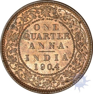 Copper Quater Anna of King Edward VII of Calcutta mint.