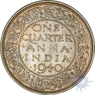 Bronze Quarter Anna of King George VI of Bombay Mint of 1940.