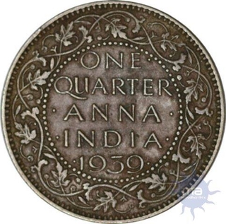 Bronze Quarter Anna of King George VI of  Calcutta Mint of 1939.