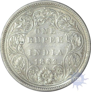 Silver Rupee of Victoria Queen of Bombay Mint of 1862.