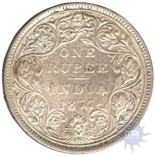 Silver Rupee of Victoria Empress of Bombay Mint of 1877.