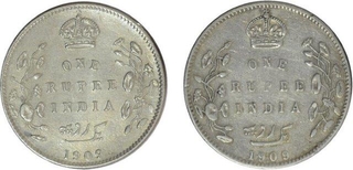 Silver Rupee Coins of King Edward VII.