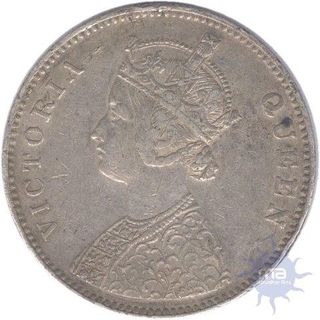 Error Silver Rupee of Victoria Queen of Bombay Mint of 1862.