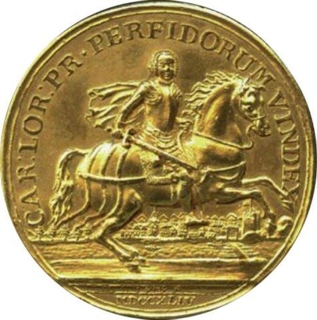 Gilt Bronze Medal of Prince Charles Alexander of  Lorraine.