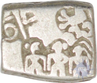 Punch Marked Silver Karshapana of Maurya Dynasty.