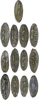 Lot of copper half drachmas  Kushana dynasty of Kanishka.