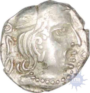 Silver Drachma of Western Kshatrapas of Kumaragupta.