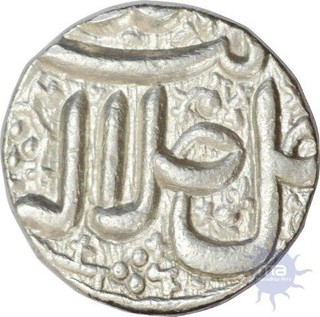 Silver Rupee of Akbar of Ahmadabad Mint.