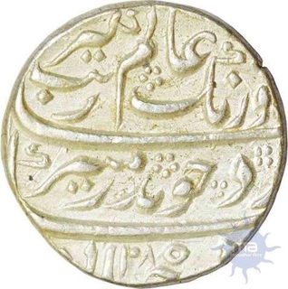 Silver Rupee of Aurangzeb Alamgir of Khanbayat Mint of the year AH 1085.