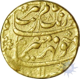 Gold Mohur of Aurangzeb Alamgir of Aurangabad Mint.