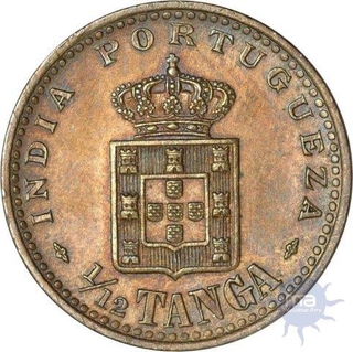 Copper 1/2 Tanga of Goa Portuguese of Carlos I of the year  1903