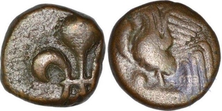 copper Doudou(2) of India french of pondicherry mint.