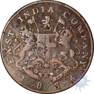 Copper half Anna of East india company of bombay mint.