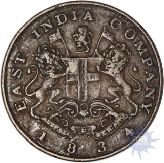 Copper Half Anna of Bombay Presidency of Calcutta Mint of the year 1834.