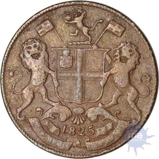 Copper Two Pice of Madras Presidency of the year 1825.