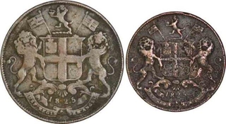 Set of Two Copper Two and Four Pies Coin of Madras Presidency.