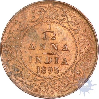 Copper One Twelfth Anna of Victoria Empress of Calcutta Mint of 1895.