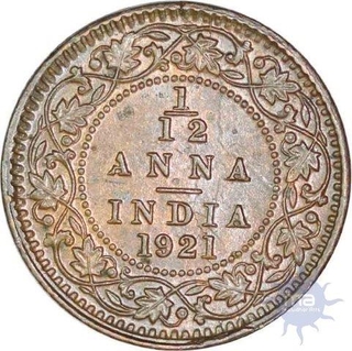 Bronze 1/12 Anna of King George V of Calcutta Mint of 1921.