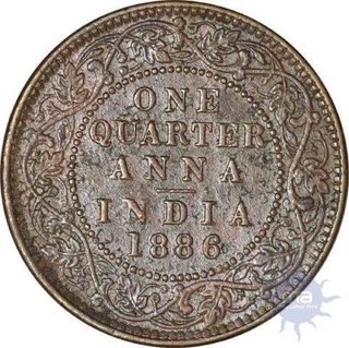 1886 Victoria Empress Copper 1/4 Anna Bombay 