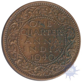 1940 King George VI Copper 1/4 Anna Bombay 