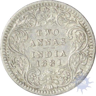 2 Annas of British India Coin of 1881