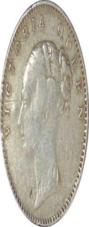 Silver Half Rupee of Victoria Queen of Calcutta Mint of 1840.