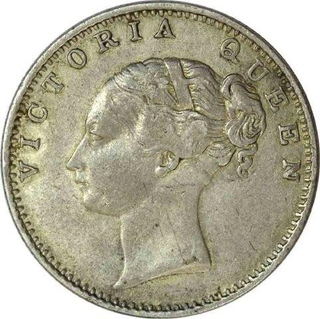 Silver Half Rupee of Victoria Queen of Calcutta Mint of 1840.