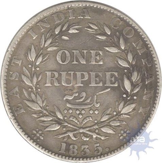 Sliver Rupee of King William IIII of Caclutta Mint of the Year 1835.