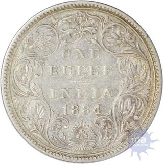 Silver Rupee of Victoria Empress of Calcutta Mint of the year 1884.