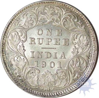 Silver Rupee of Victoria Empress of Calcutta Mint of 1901.