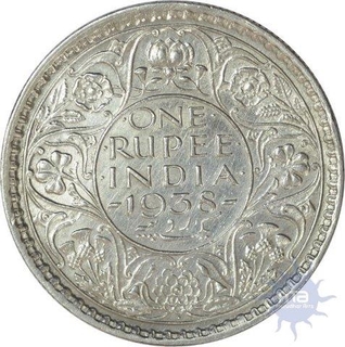 Silver One Rupee of King George VI of Bombay Mint of 1938.