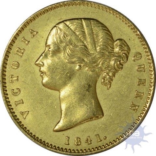 Gold Mohur of Victoria Queen of Calcutta Mint of the year 1841.