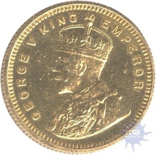 Gold Fifteen Rupees of King George v of Bombay Mint of the year 1918.