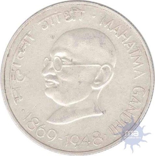 Silver Ten Rupees of Mahatma Gandhiiji Birth Centenary of Bombay Mint of the year 1969. 