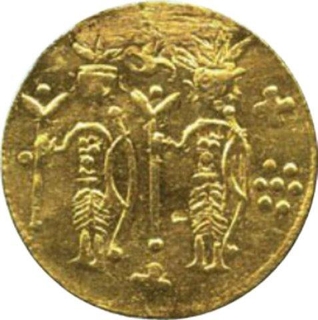 Gold Religious Token of Ram And Lakshman.