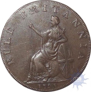 Copper Medal of rule britannia 1795 AD. 