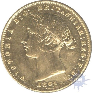 Gold 1/2 sovereign of Australia of Victoria of Sydney mint.