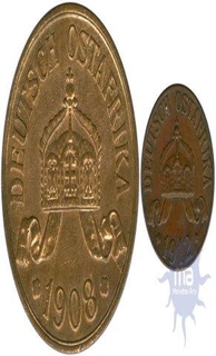 Copper 1 and 5 heller of German east africa of Kolonien Deutsch-ostafrika.