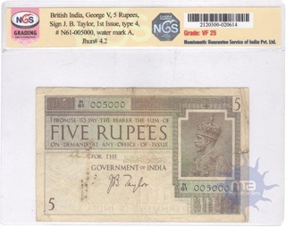 Five Rupees, Burma Currency Board, C.D. Deshmukh,