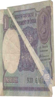 1 Rupee error note Of Republic India.